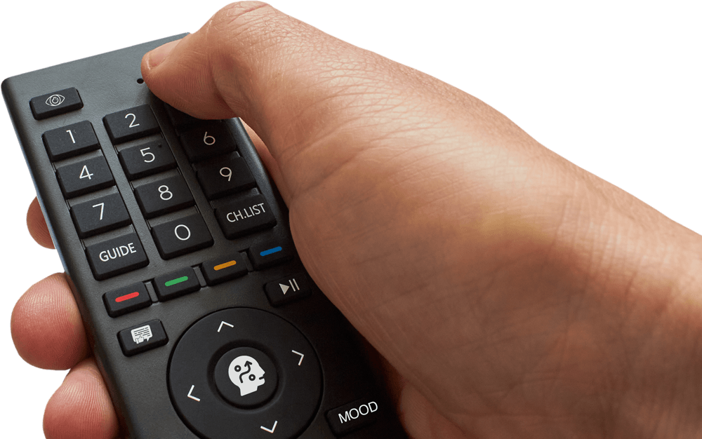 Hand holding remote