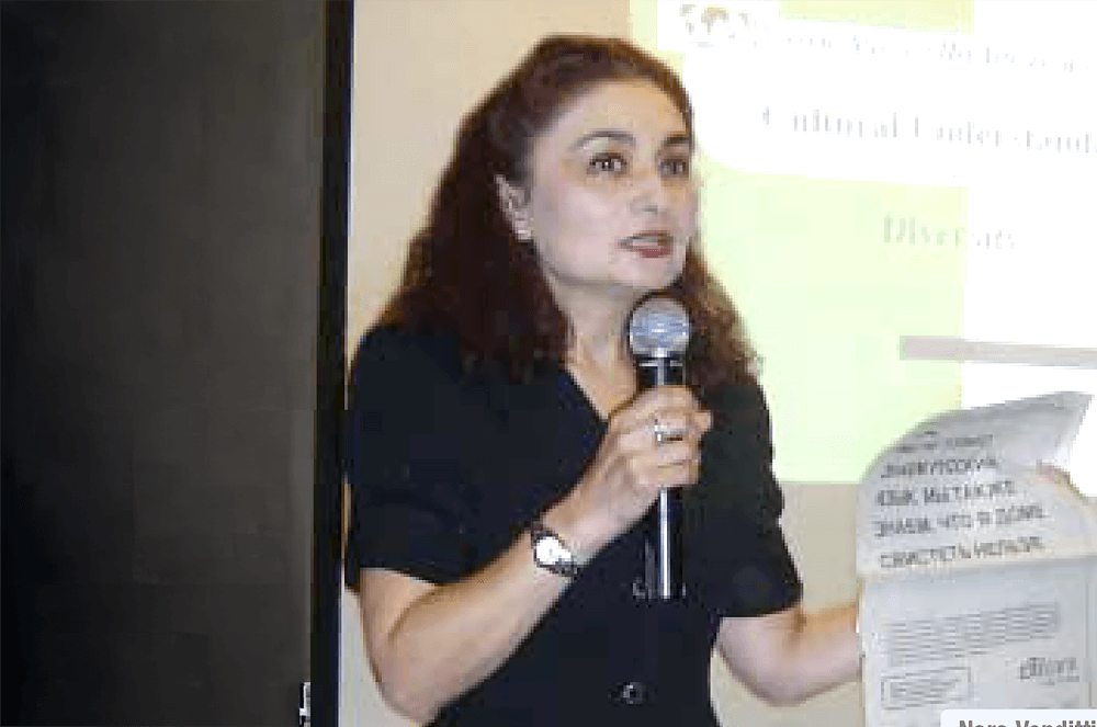 Nara Venditti, DTM, discovered Toastmasters after fleeing to the United States in 1990 from what was then the Soviet Union. She started an organization to assist other immigrants with workplace-focused English skills.