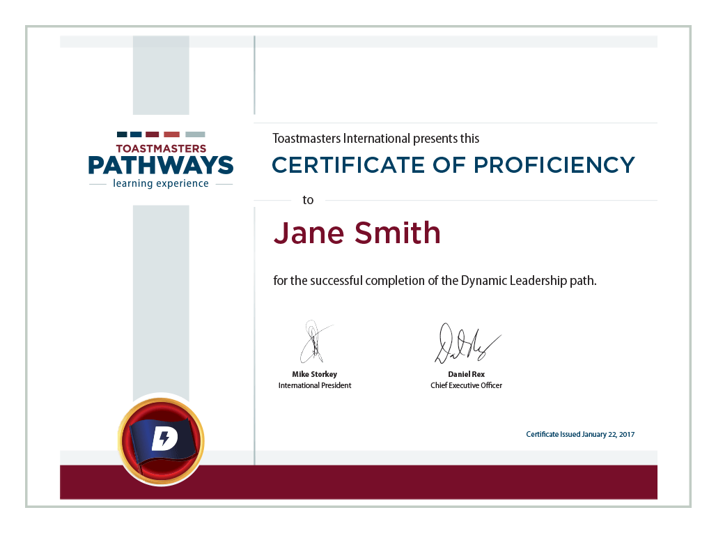 Certificate of proficiency