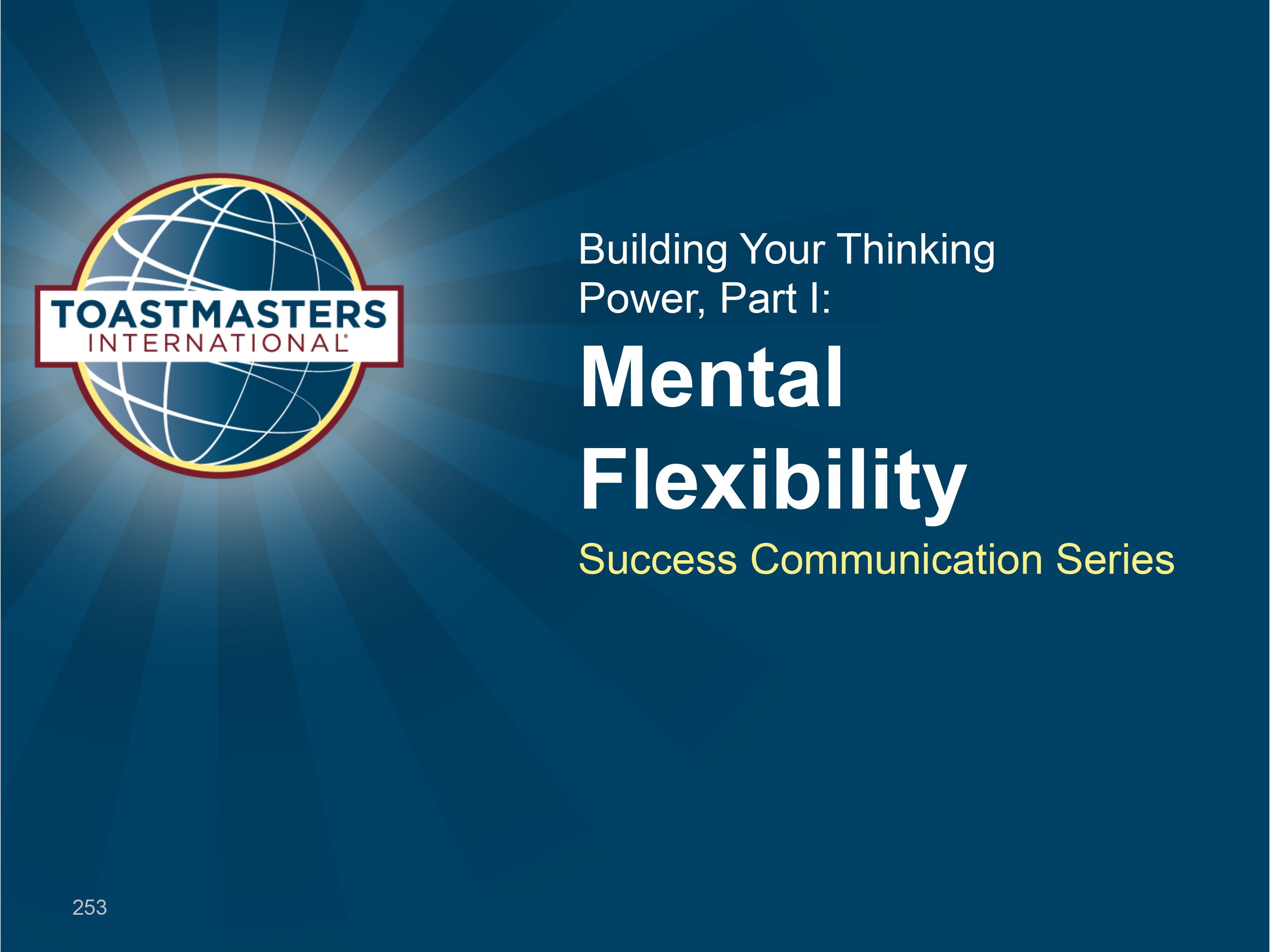 Building Your Thinking Power, Part I: Mental Flexibility (PPT)