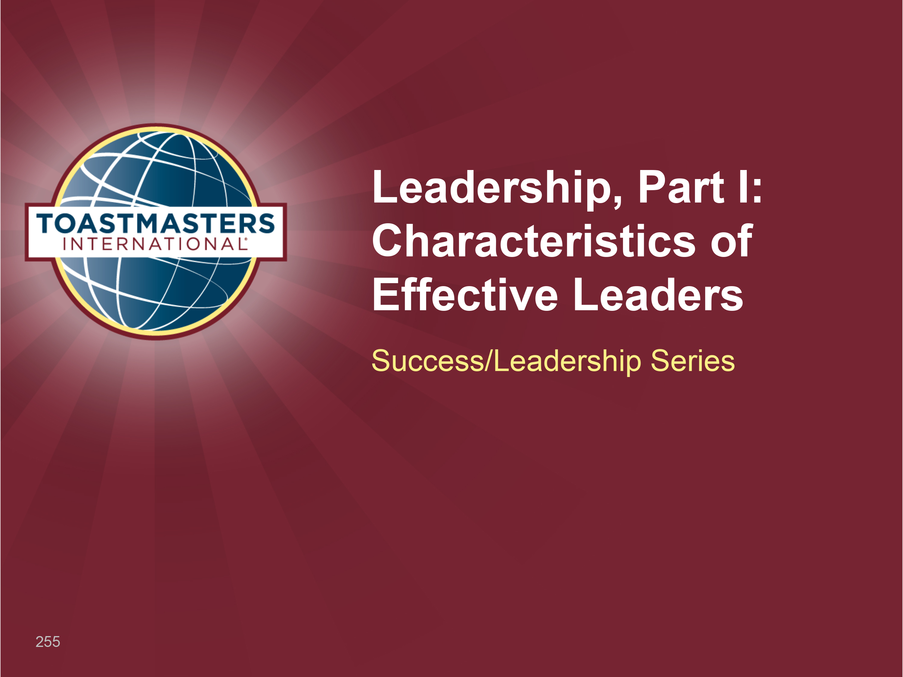 Leadership, Part I: Characteristics of Effective Leaders (PPT) (Digital)