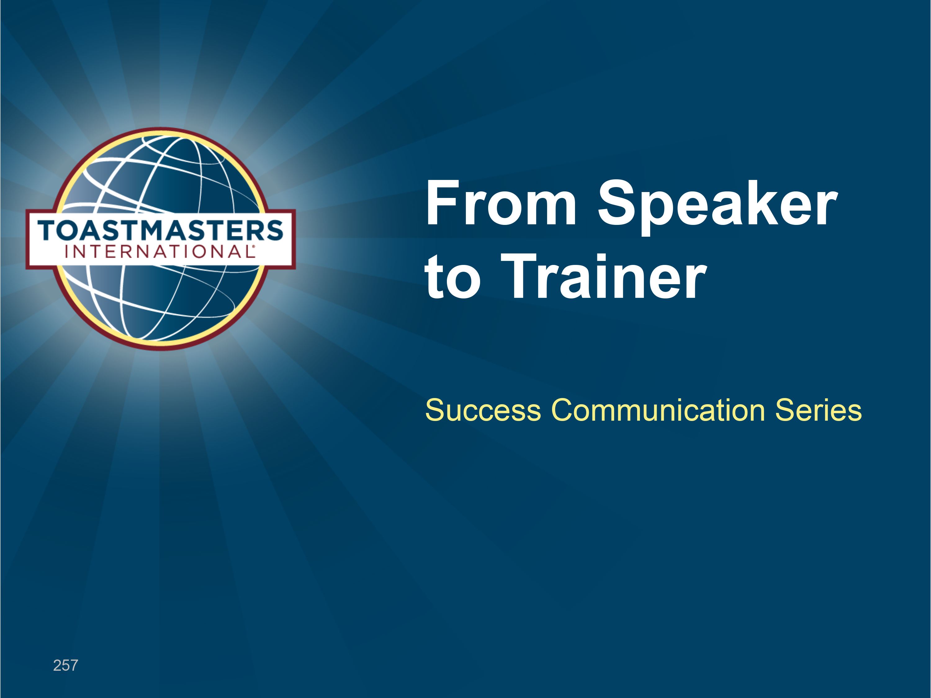 From Speaker to Trainer (PPT)