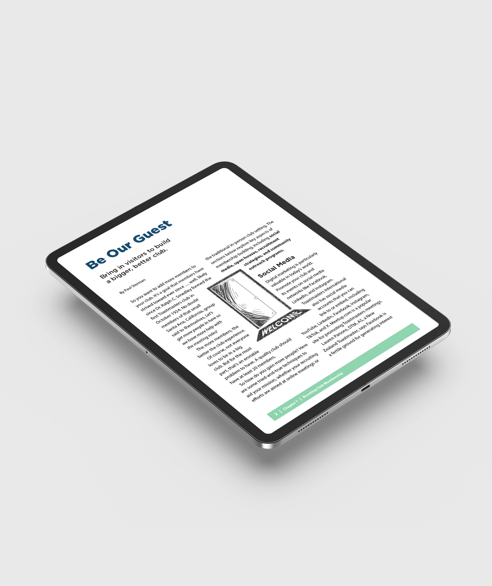 Toastmasters Best of Healthy Clubs sample page on tablet