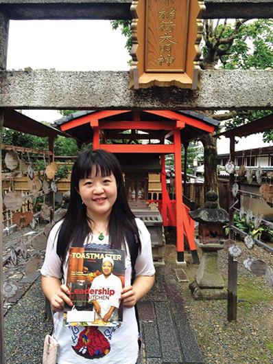 Sherry Xu, from Shanghai, China, visits the Kodaiji Temple in Kyoto, Japan.