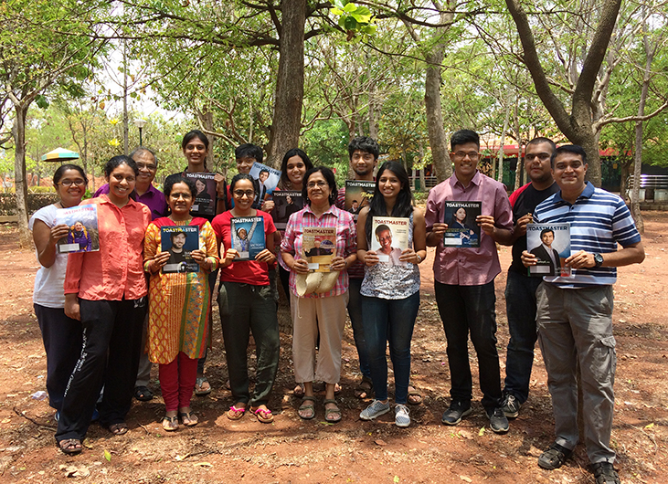 Members of the Sunshine Toastmasters club in Bangalore, India, held an outdoor meeting at the University of Agricultural Sciences.