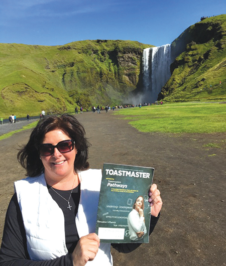 Deborah Brown, from Long Island, New York, poses near Langjökull—the second largest glacier in Iceland.