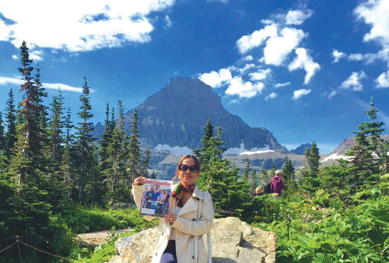 Grace Moran, from Doha, Qatar, visits Logan Pass at ­Glacier National Park in ­Montana, United States.