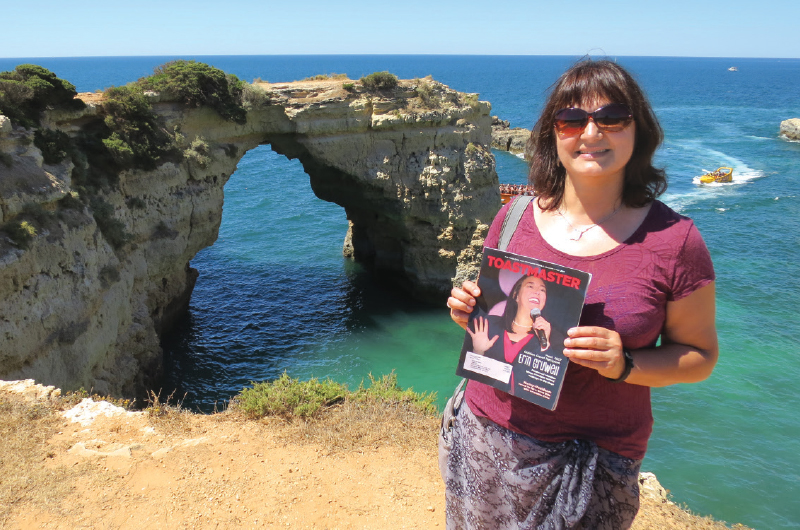 Beata Labocha, ACB, ALB, from Kitchener, Ontario, Canada, poses in Lagos, Portugal.