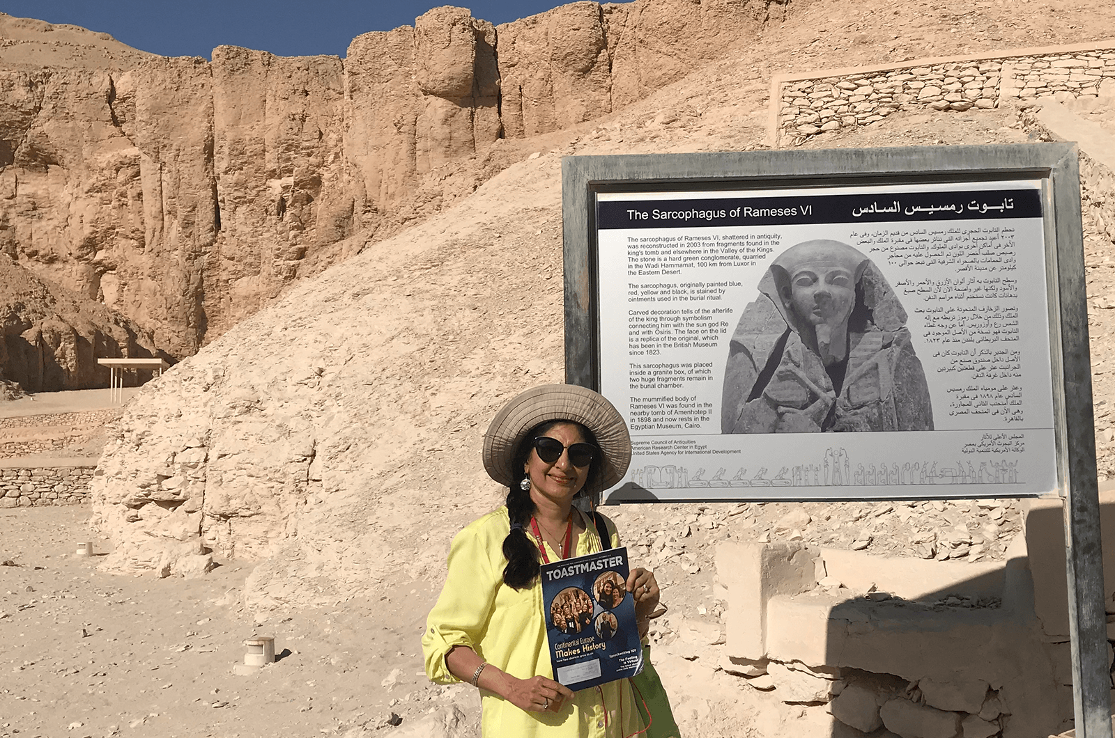Poonam Bhavinani of Atlanta, Georgia, visits pharaonic tombs at the Valley of the Kings in Luxor, Egypt.
