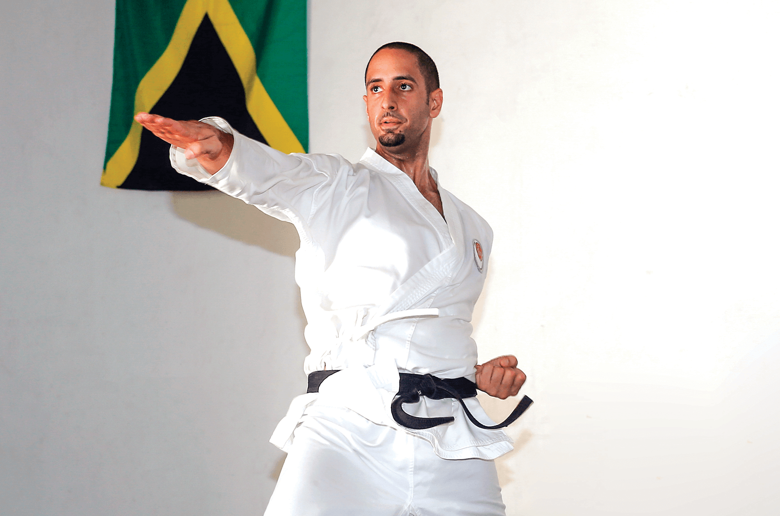 Jeffrey Azan practicing Shotokan Karate