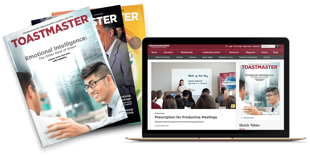 Print and online Toastmaster magazines