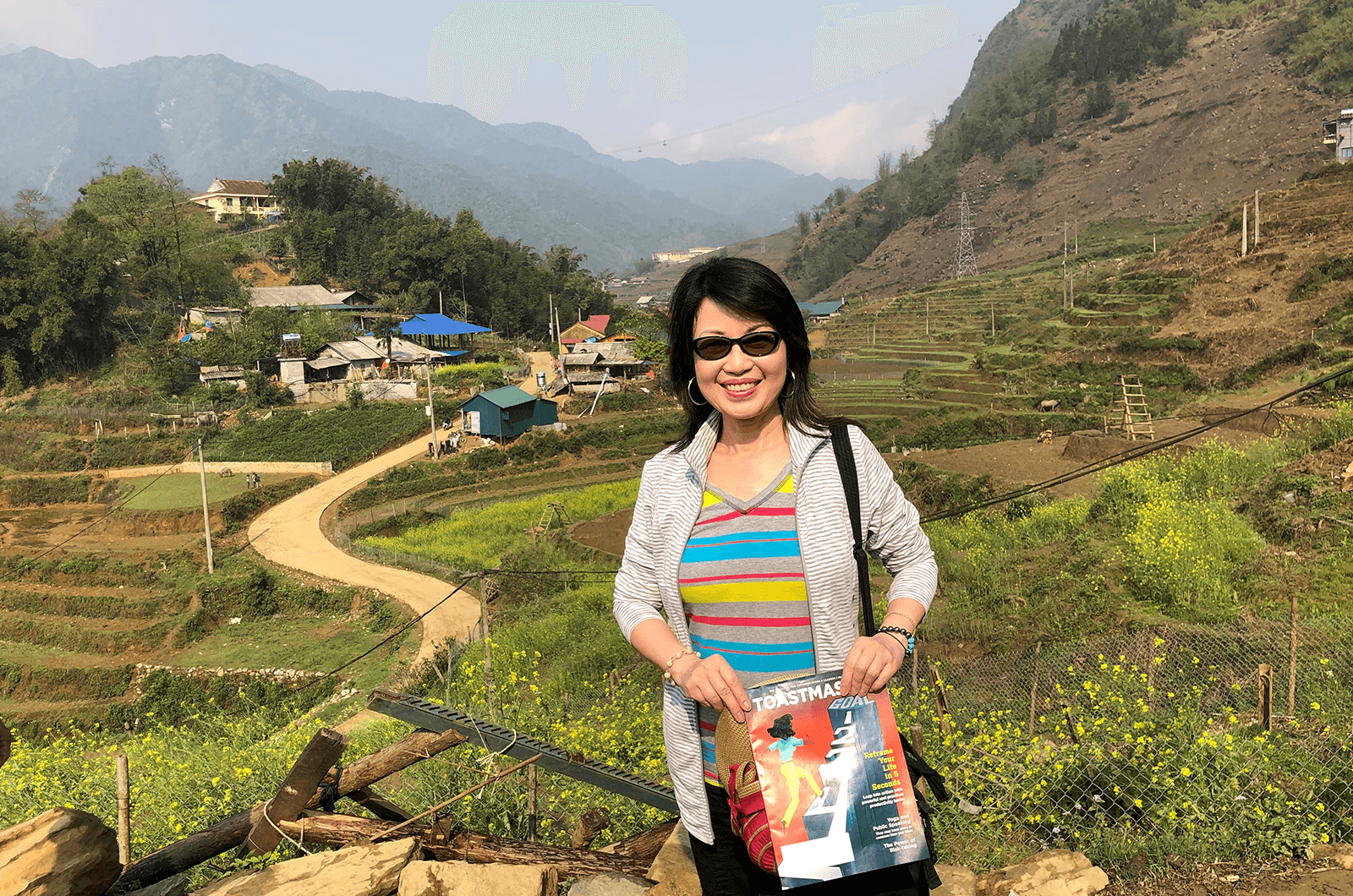 Eva Li of Burnaby, British Columbia, Canada, looks over the terraced rice fields in Sapa, Vietnam. 