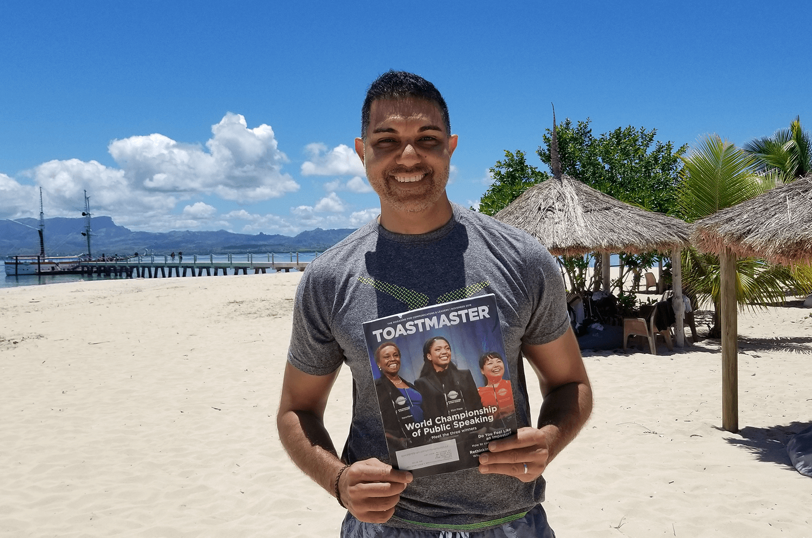 Nitya Kirat of Los Angeles, California, vacations on Tavarua, a heart-shaped island in Fiji. 