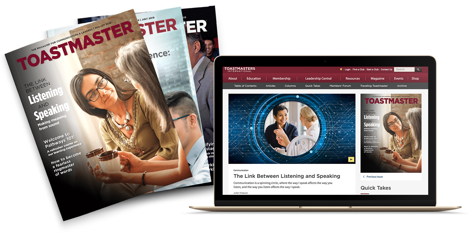 Print and online Toastmaster magazines