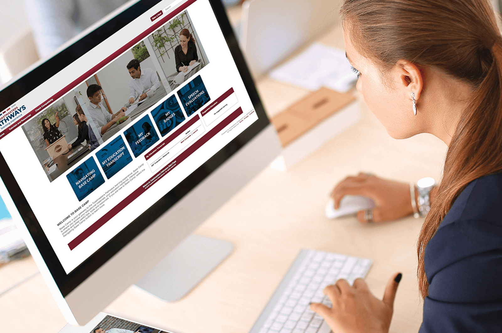 Woman working on computer