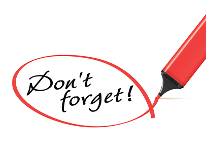 Image of red pen circling don't forget message