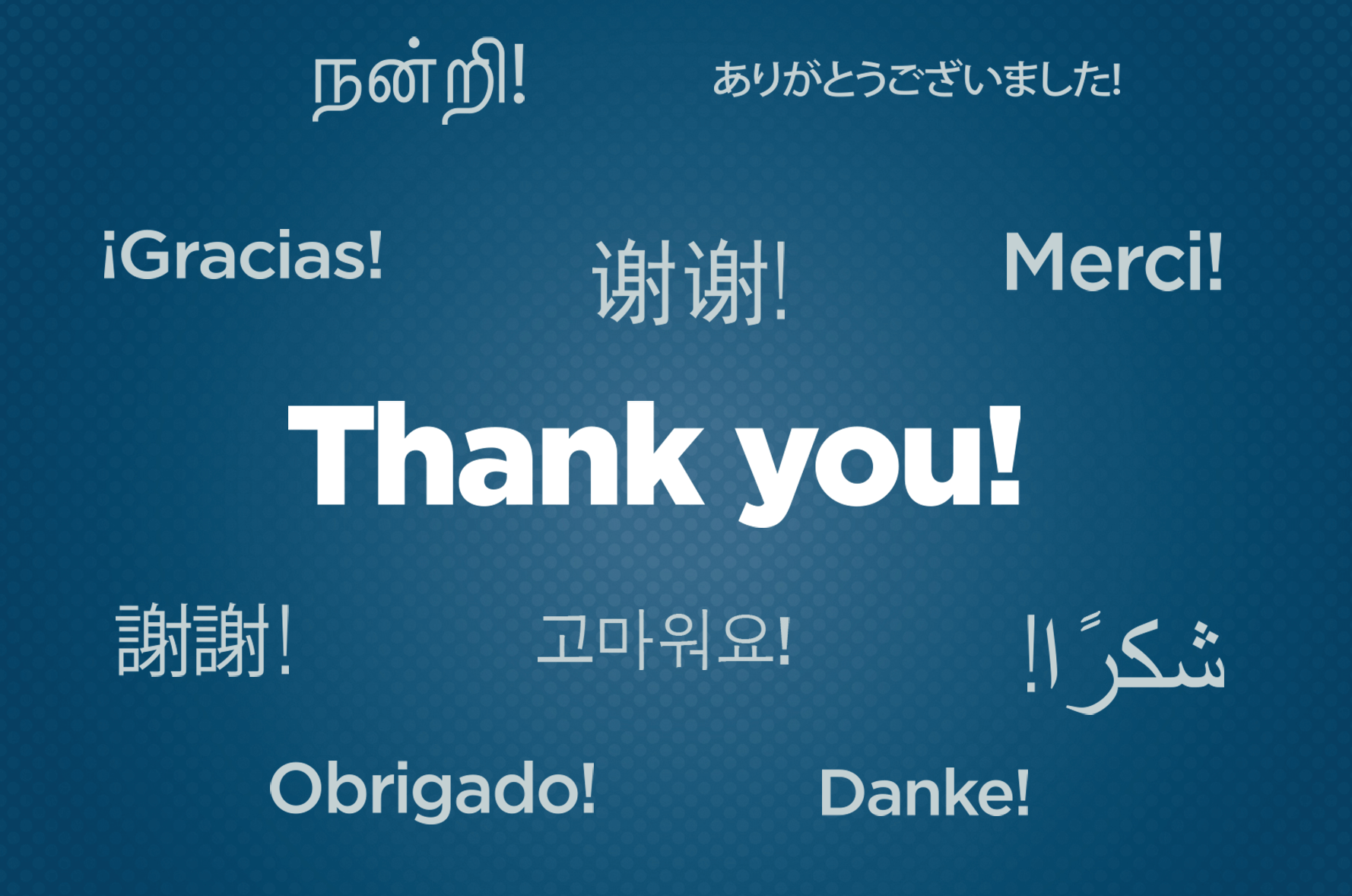 Thank you written in different languages