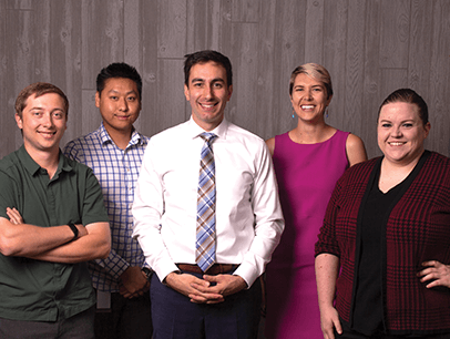 Members of the Toastmasters Business Research team