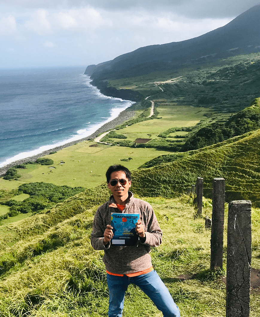 Nelzo Ereful of Cambridge, England, United Kingdom, stands on Basco, Batan Island—the second largest island among the northernmost islands of the Philippines.