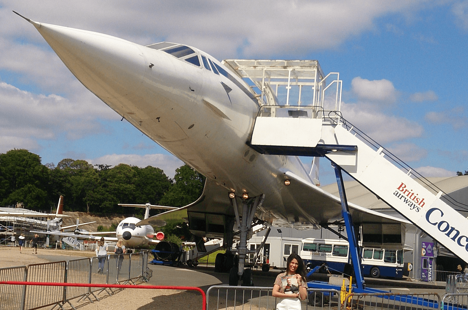 Hadir Alhalali of Clare, Ireland, is an aeronautical engineer, originally from Iraq. She stands in front of the Concorde, one of two commercially operated supersonic passenger airliners that flew from 1976 to 2003. The plane now sits at the Brooklands Museum in Surrey, United Kingdom.