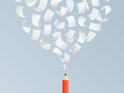 Image of papers and a pencil