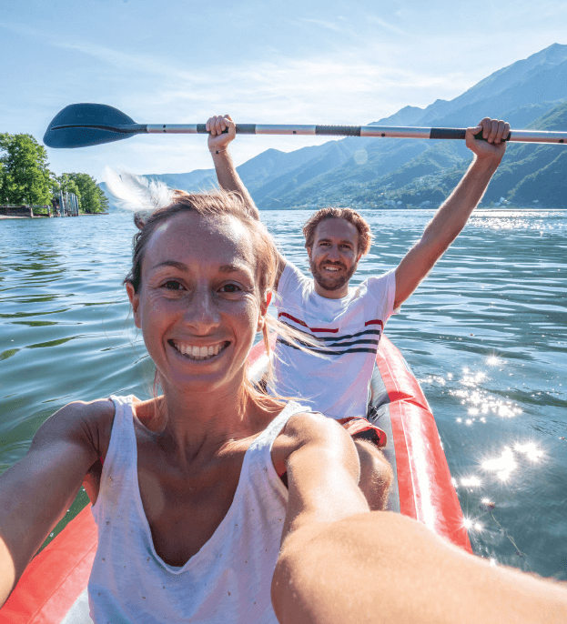 Man and woman in canoe