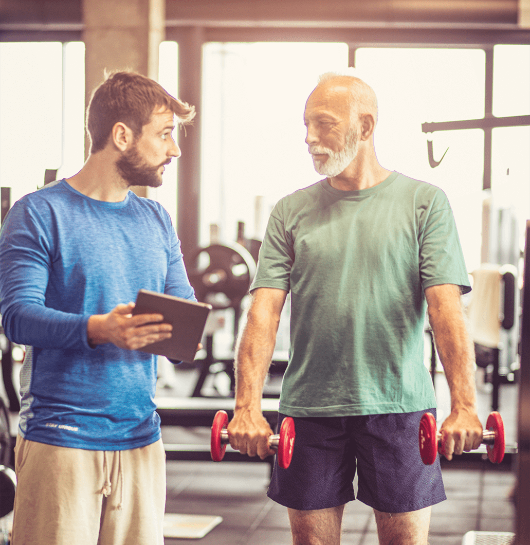 Two men at gym