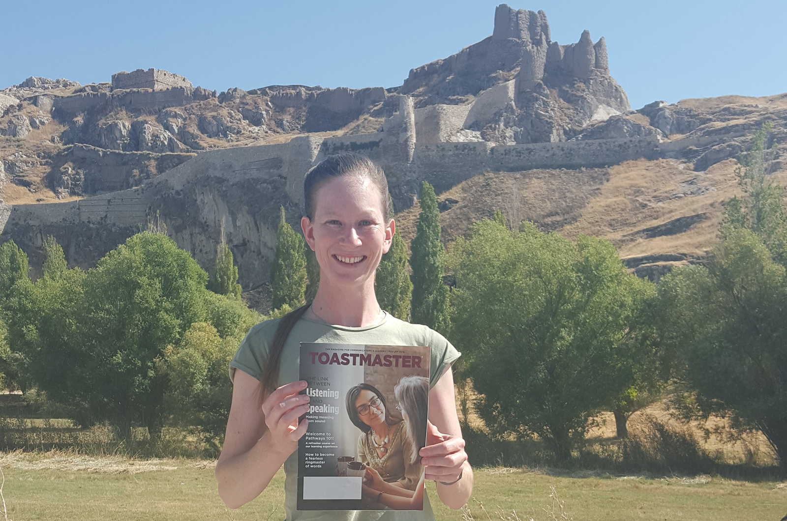 Alyssa Dunn of Stanthorpe, Queensland, Australia, visits the Van Fortress in Eastern Anatolia, Turkey. The fortress is a stone fortification built during the 9th to 7th centuries B.C.