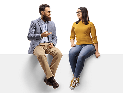 Man talking while women listens