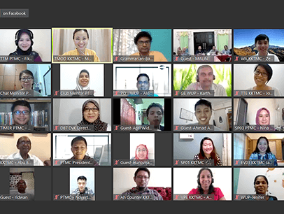 Group of Toastmasters in a Zoom meeting
