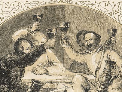Men from 16th century toasting