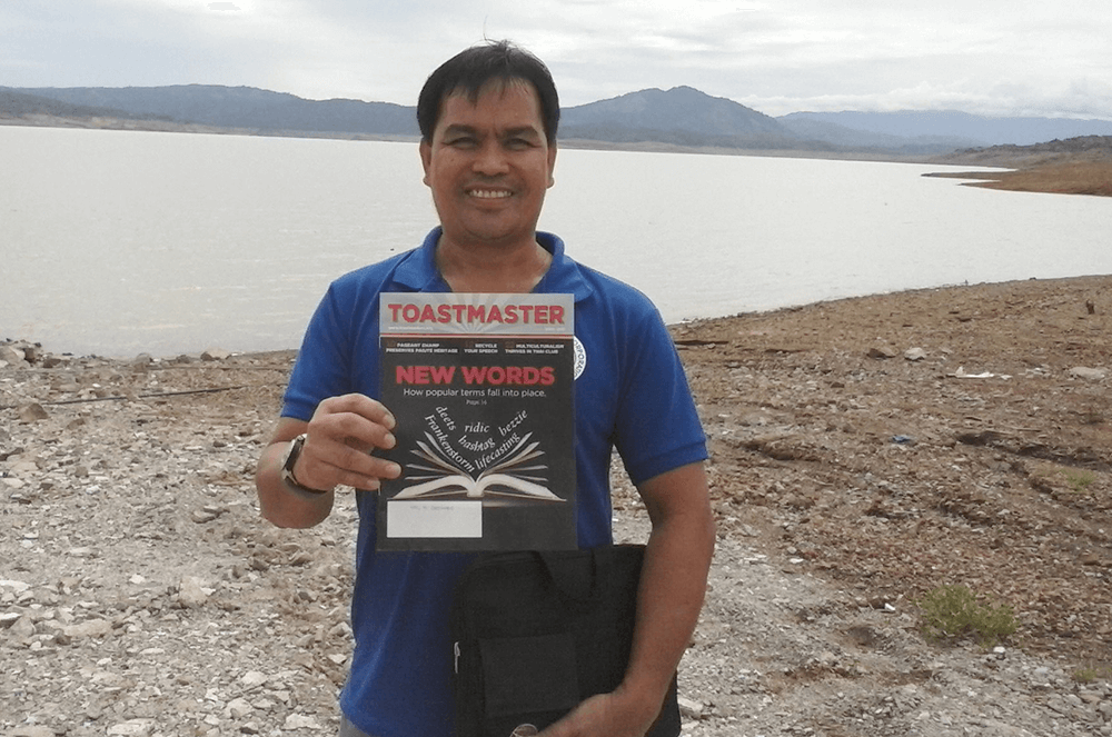 Noel M. Germano of Quezon City, Philippines, takes his magazine on a work trip to do efficiency testing at a power plant in Dupax Del Norte, Nueva Vizcaya, Philippines. 