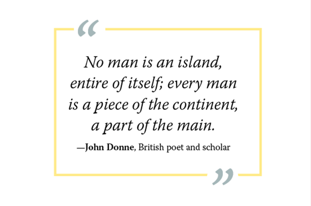 Graphic of John Donne quote