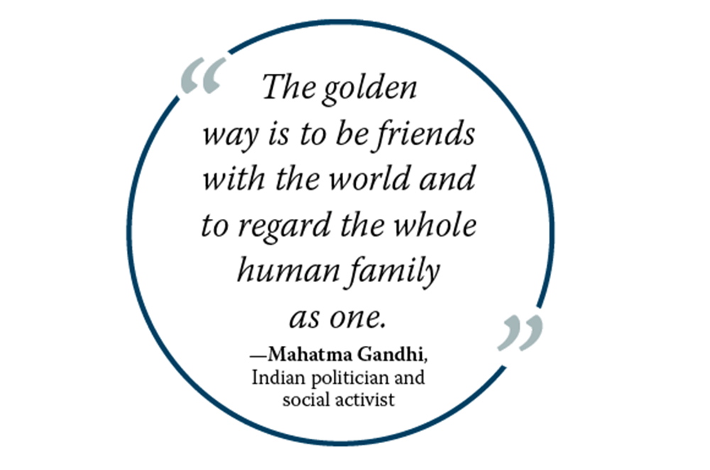 Graphic of Mahatma Gandhi quote