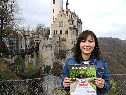 CV Chon of Johor Bahru, Johor, Malaysia, poses in front of Lichtenstein Castle in the Swabian Jura region of Germany, in December 2019.