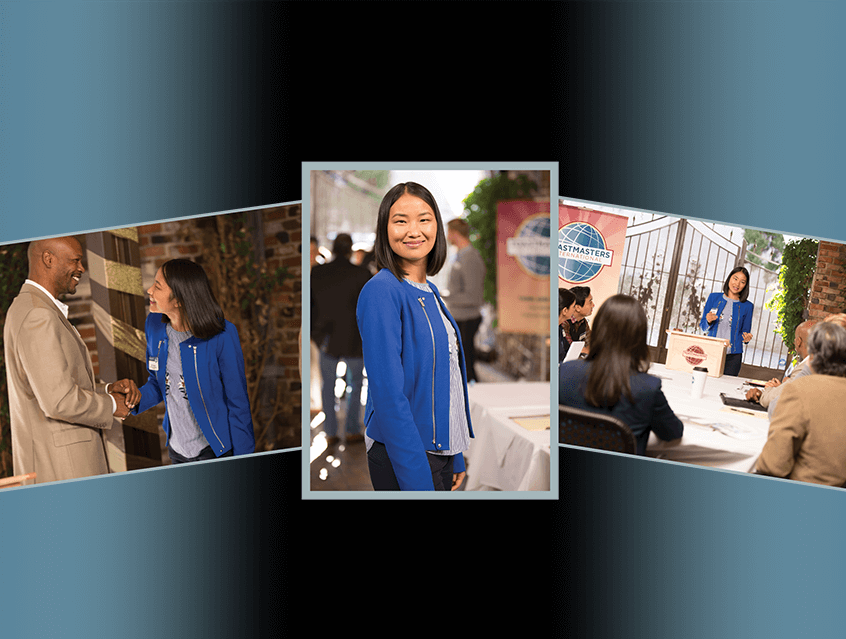 Woman smiling in blue jacket