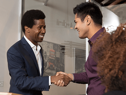 Two men shaking hands