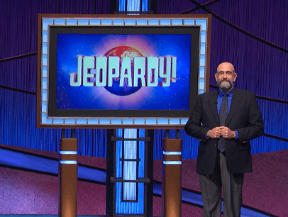 Aaron Rodgers and Dennis Chase on Jeopardy show