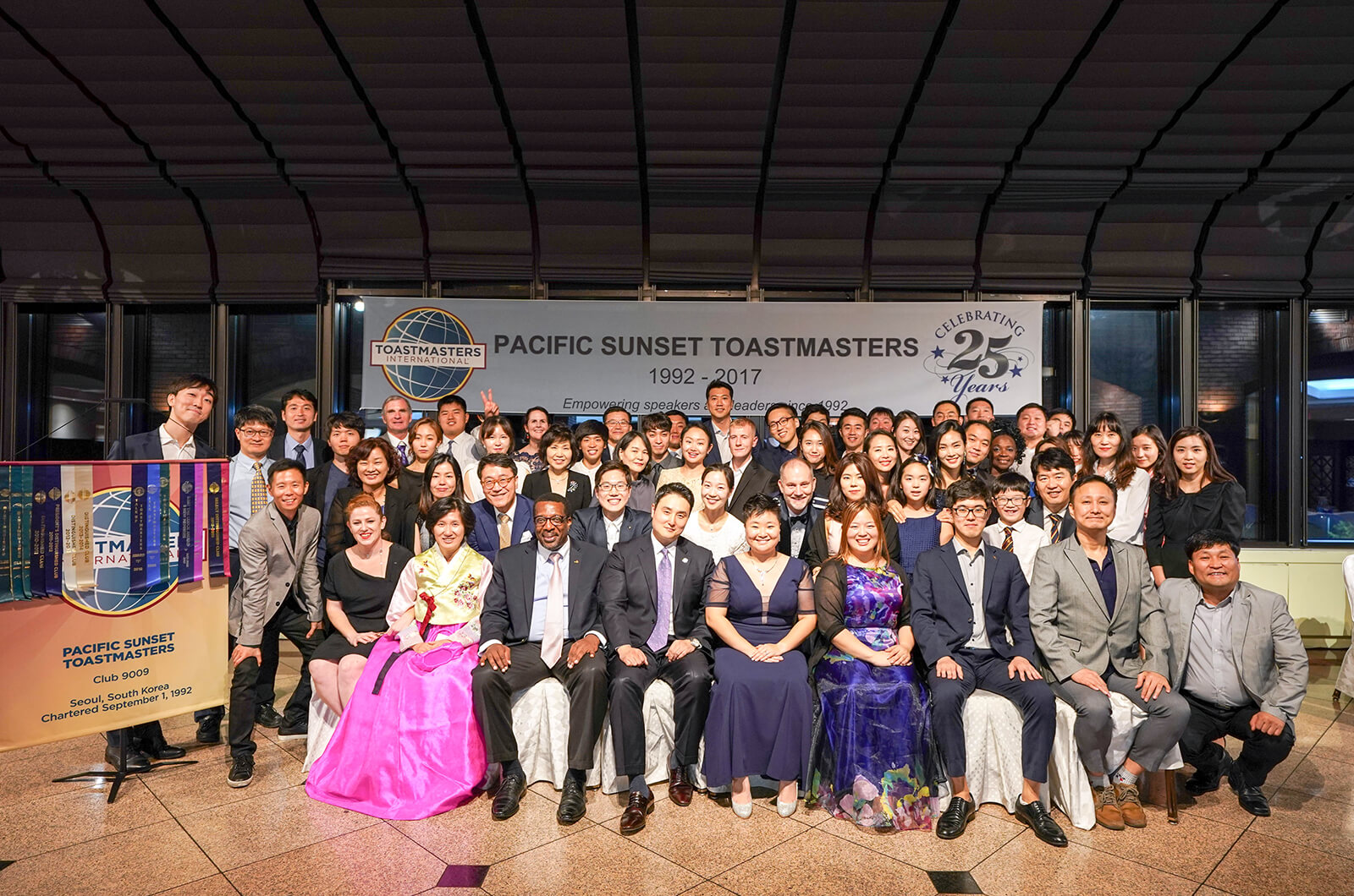 Pacific Sunset Toastmasters of Seoul, South Korea, celebrates its 25th anniversary.