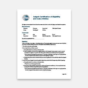 1170 - Judge's Certification of Eligibility and Code of Ethics